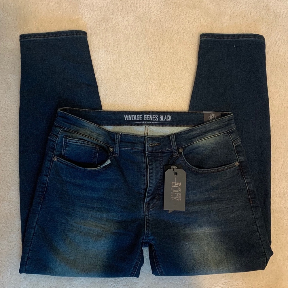 NWT! Vintage genes black men’s slim straight 36/30